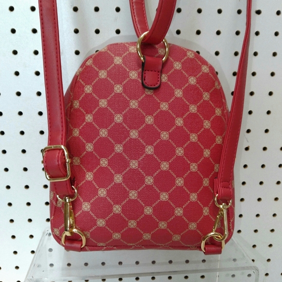 Women’s Red monogram Backpack Dimension L8"×H7.5"×W3" casual - Picture 4 of 8